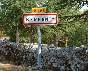 Panneau du village de Berganty