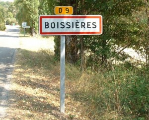 Panneau du village de Boissières