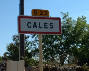 Panneau du village de Cales