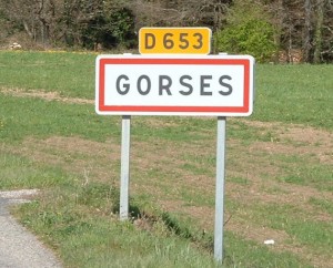 Panneau du village de Gorses