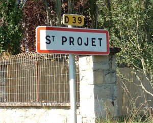 Panneau du village de Saint-Projet