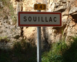 Panneau de la ville de Souillac dans le Lot
