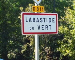 Panneau du village de Labastide-du-Vert dans le Lot