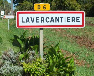 Panneau du village de Lavercantière dans le Lot