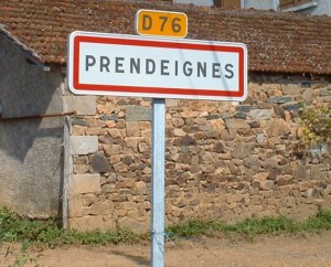 Panneau du village de Prendeignes