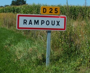 Panneau du village de Rampoux dans le Lot