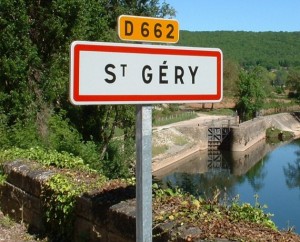 Panneau du village de Saint-Géry dans le Lot