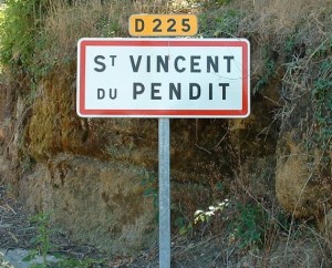 Panneau du village de Saint-Vincent du Pendit dans le Lot