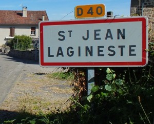 Panneau du village de Saint-Jean-Lagineste