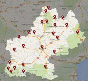 Carte Grands Sites de Midi-Pyrénées