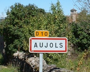 Communes - Aujols - - Panneau du village de Aujols