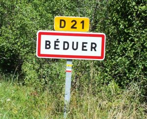Communes - Béduer - - Panneau du village de Béduer