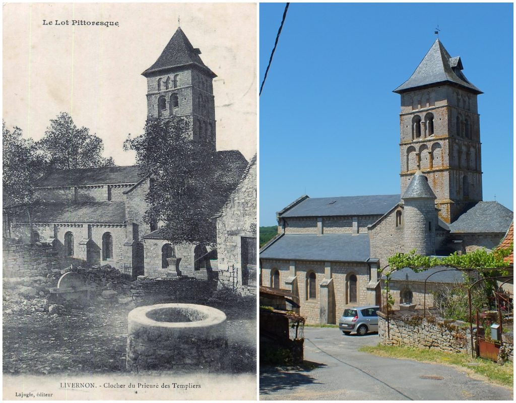 LOT'refois - CPA - début XXe - Photo 2015 - Livernon - Église Saint-Remy