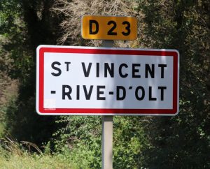 Communes - Saint-Vincent-Rive d'Olt - - Panneau du village de Saint-Vincent-Rive d'Olt