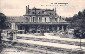 Gare ferroviaire de Figeac dans le Lot - Vue Sud-Ouest - LOT'refois - CPA début XXe